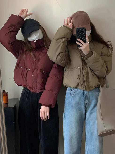 Winter Long Sleeves Down Filled Puffer Jacket